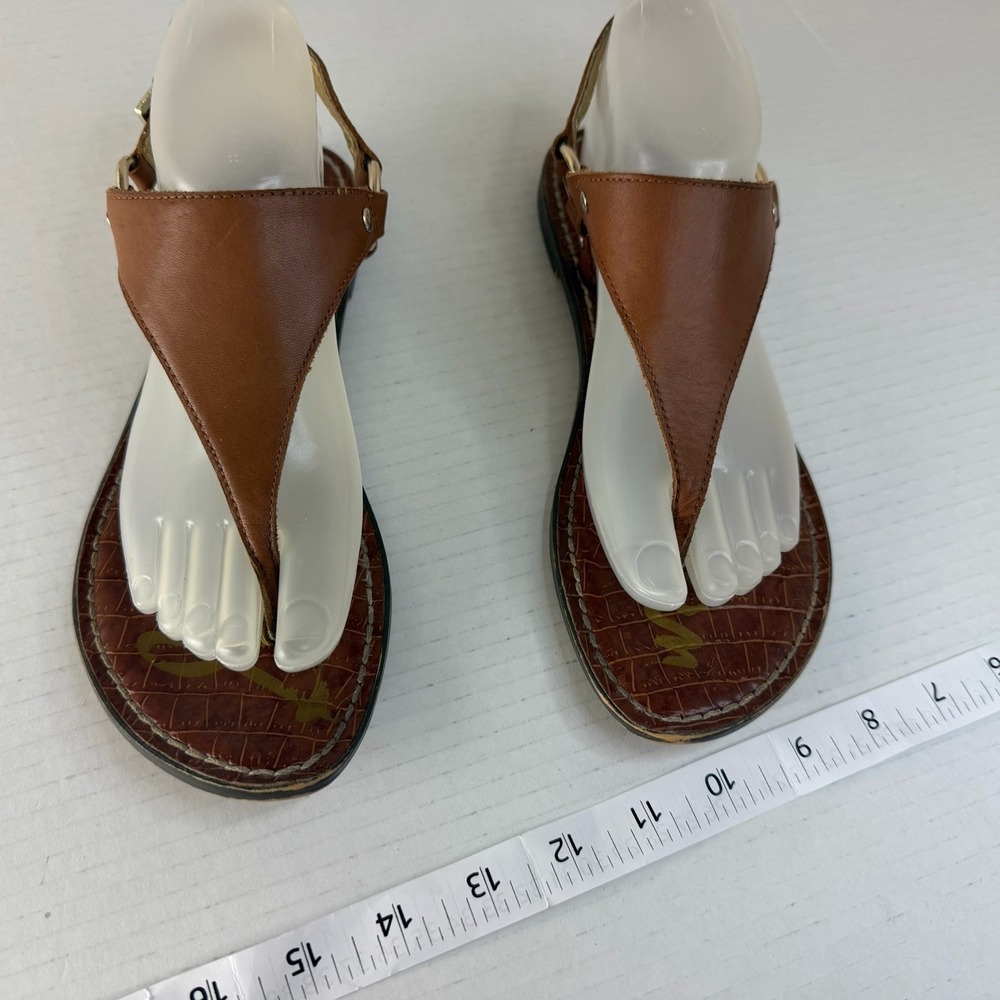 Sam Edelman Women's Greta Sandal Size 8.5 Brown Leather Toe Thong